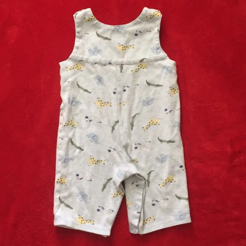 4/$20 Talbots Kids Overalls Sz 9M Elephants Alligators Giraffes